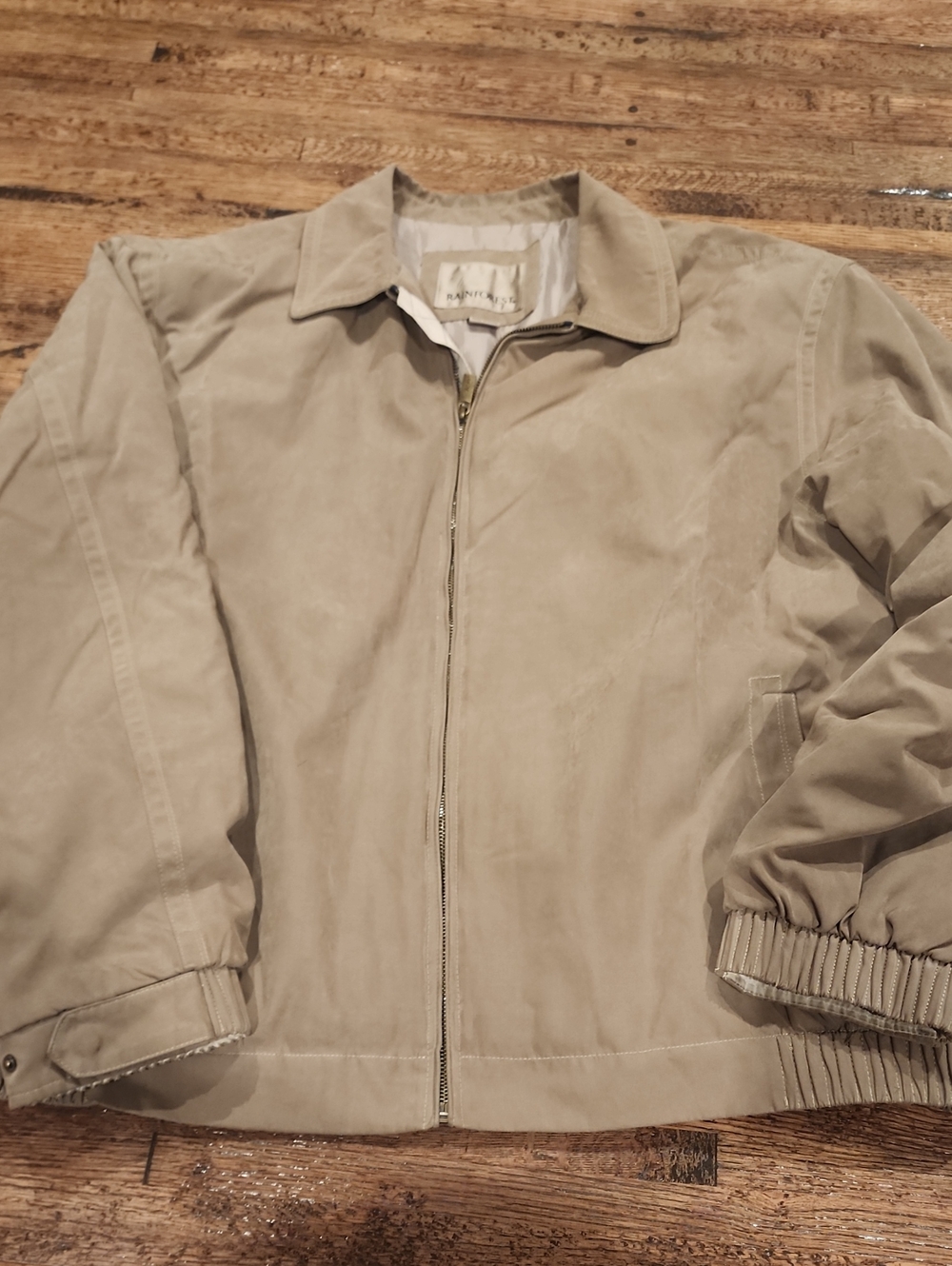 Vtg tan Rainforest full-zip lightweight jacket